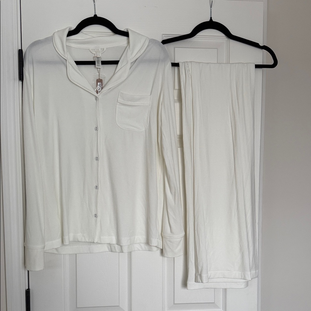 SKIMS Soft Lounge Rib Sleep Set in Marble - Size S